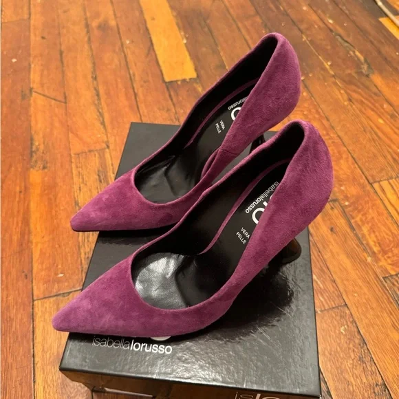 Purple Suede Pointed-Toe Heels - Picture 4 of 7